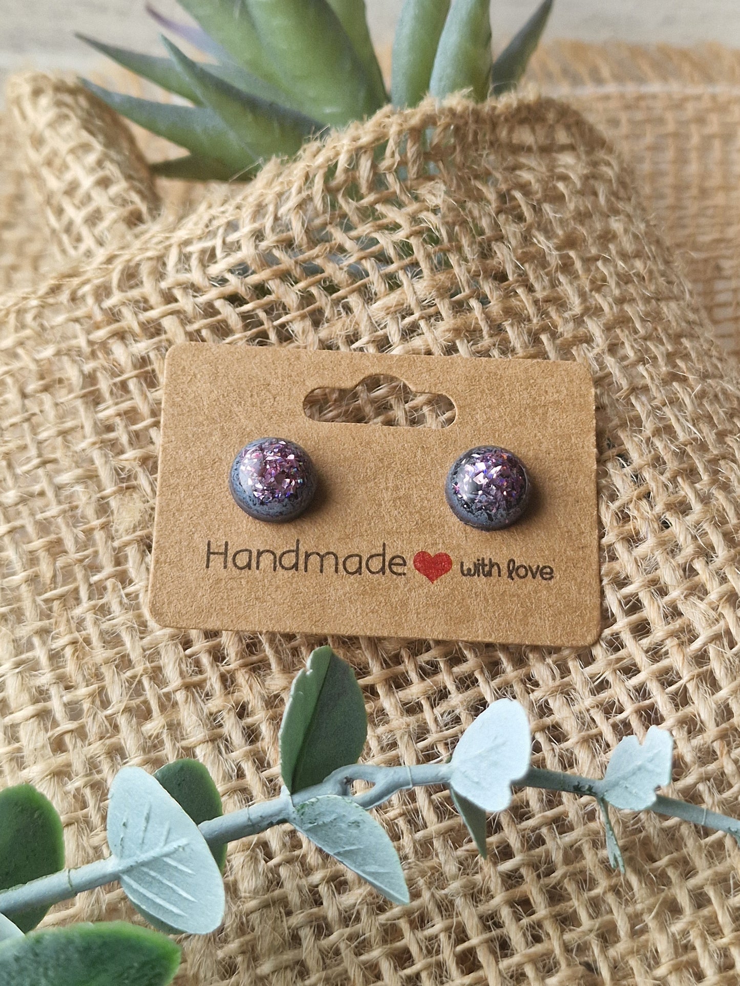 Ohrstecker, Ohrring aus Epoxidharz