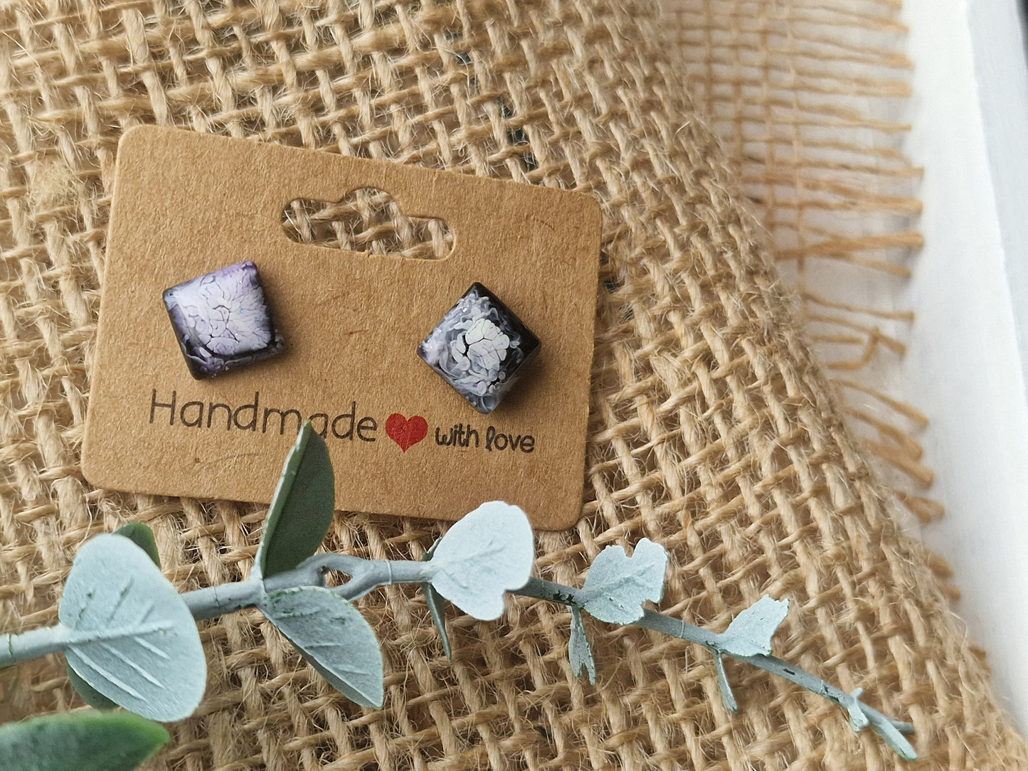 Ohrstecker, Ohrring aus Epoxidharz