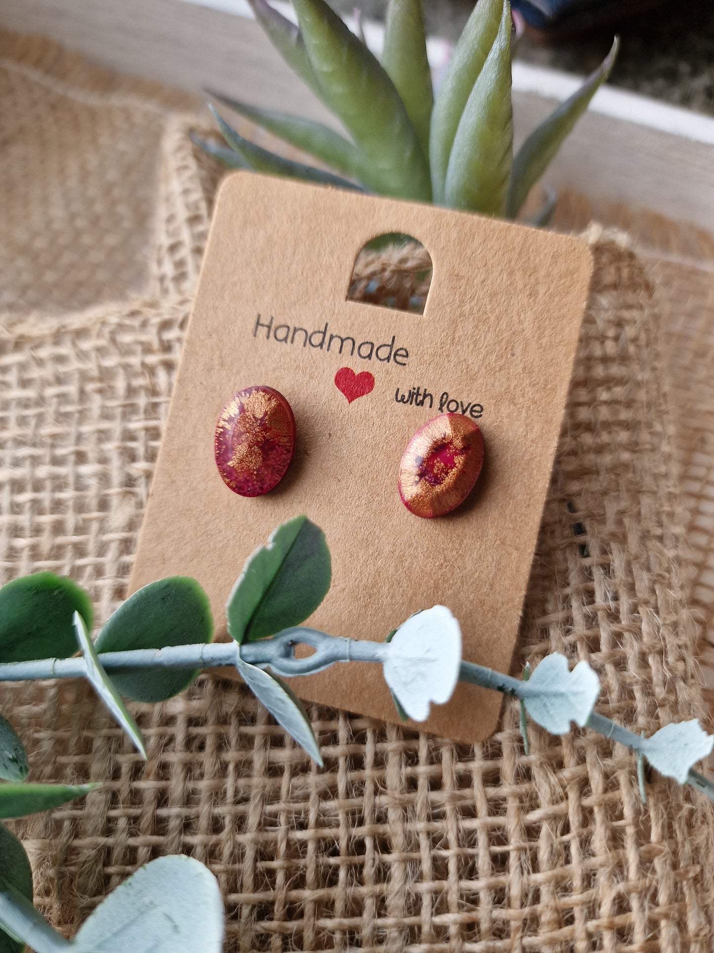 Ohrring Ohrstecker aus Epoxidharz