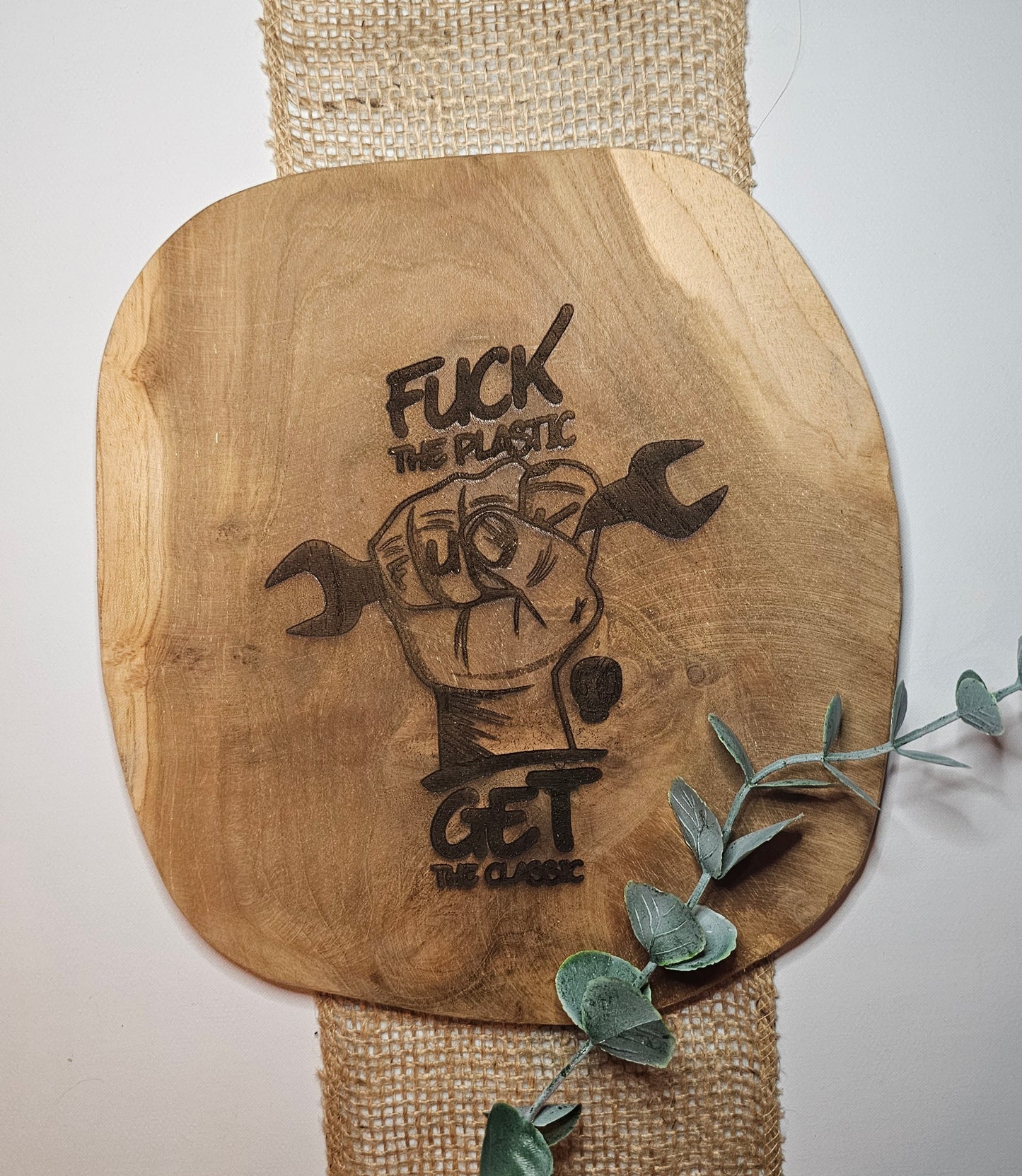 Teakbrett Fuck the Plastik