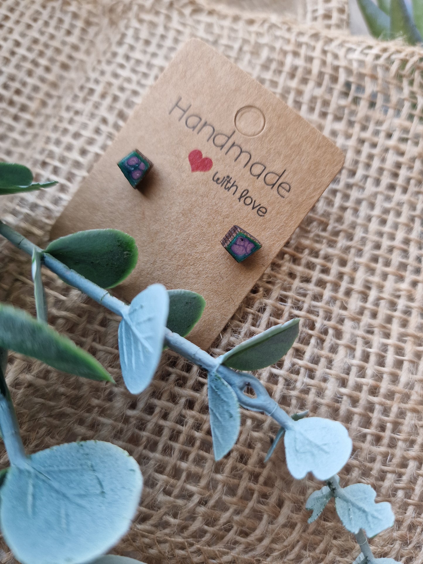 Ohrring Ohrstecker aus Epoxidharz