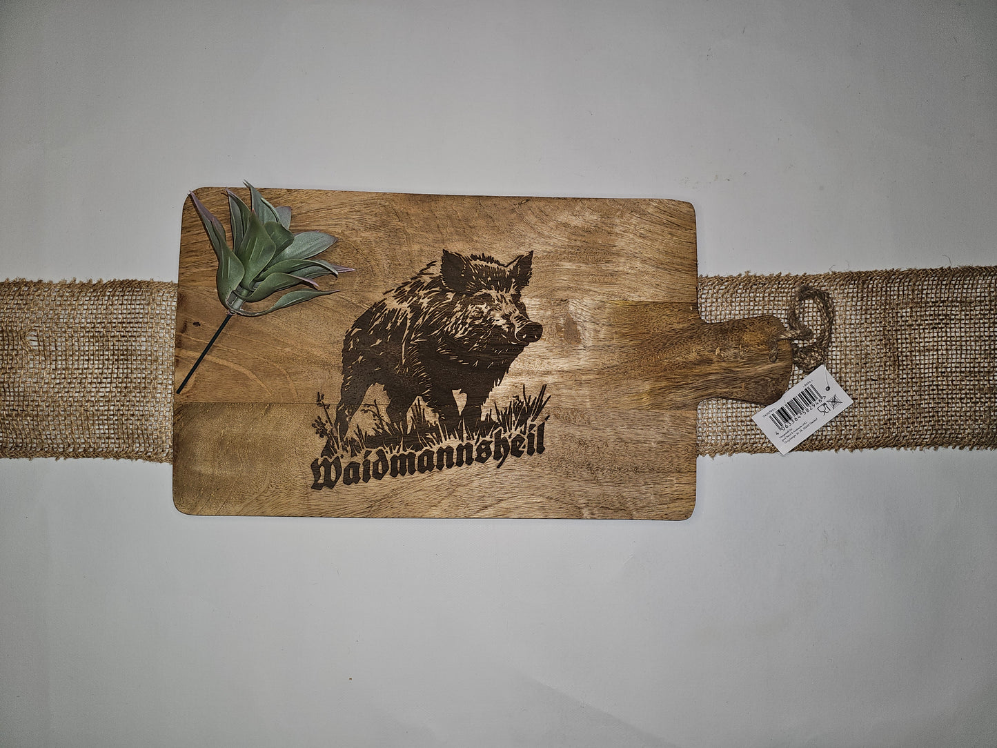 Schneidbrett Waidmannsheil mit Wildschweinmotiv