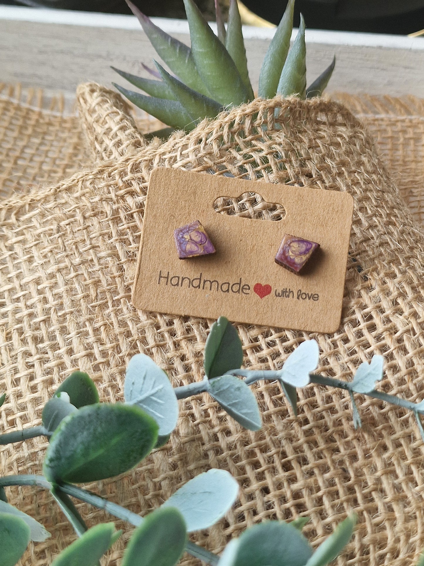 Ohrstecker, Ohrring aus Epoxidharz