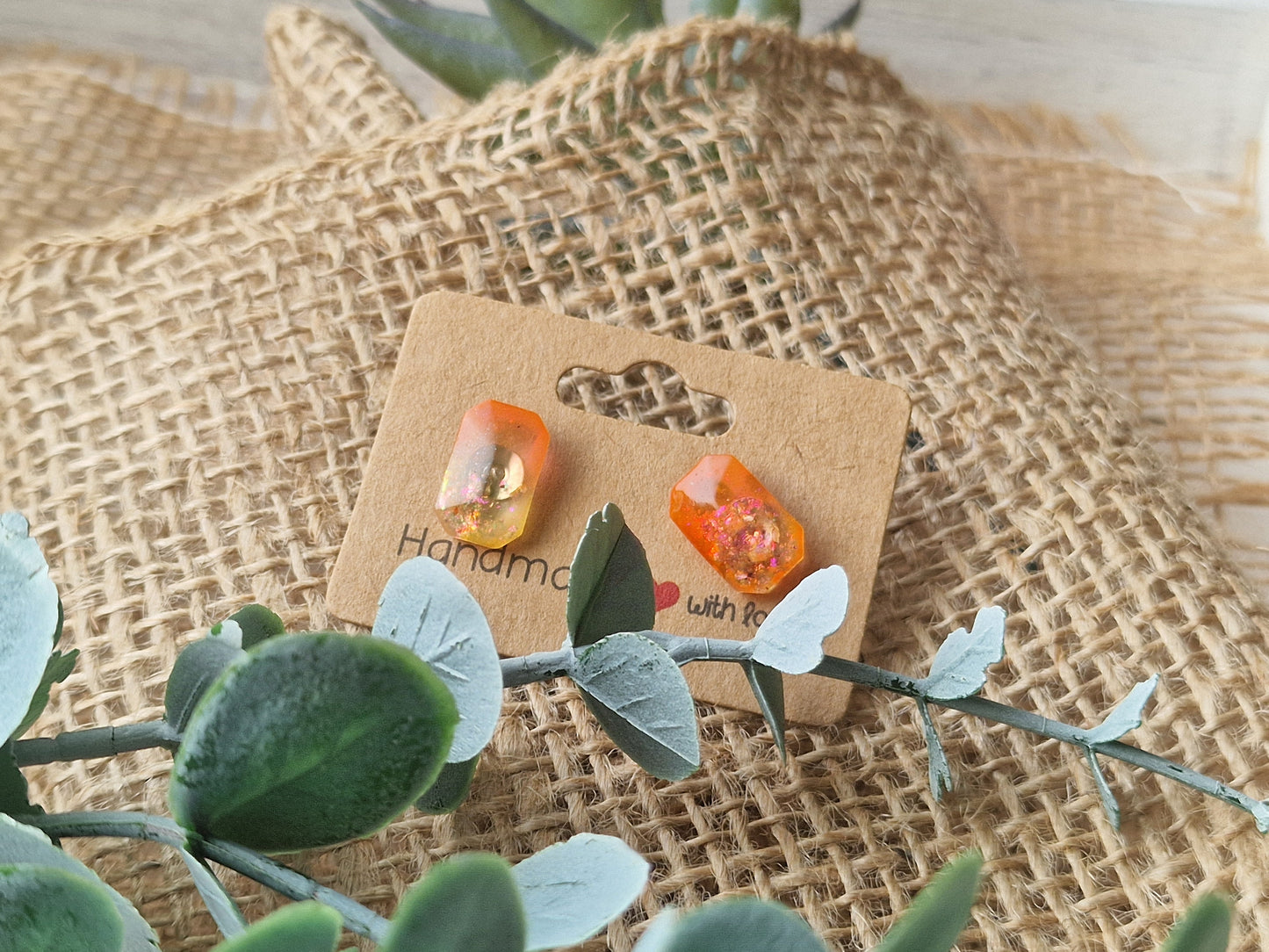 Ohrstecker, Ohrring aus Epoxidharz