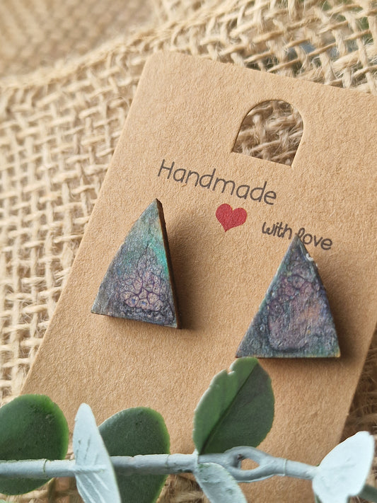 Ohrstecker, Ohrring aus Epoxidharz uns Holz