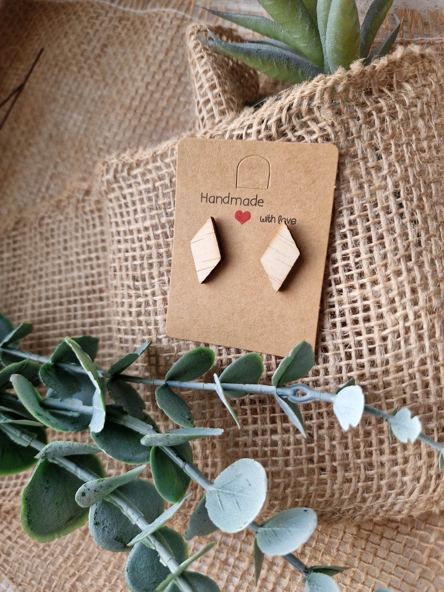 Ohrstecker Ohrring aus Holz