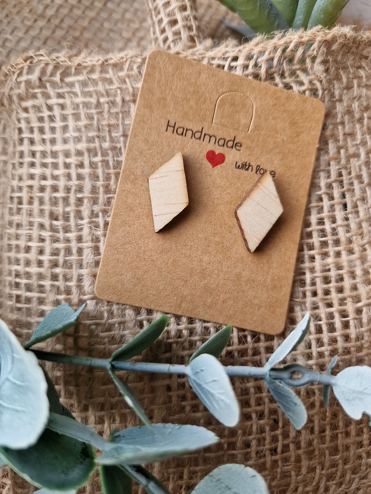 Ohrstecker Ohrring aus Holz