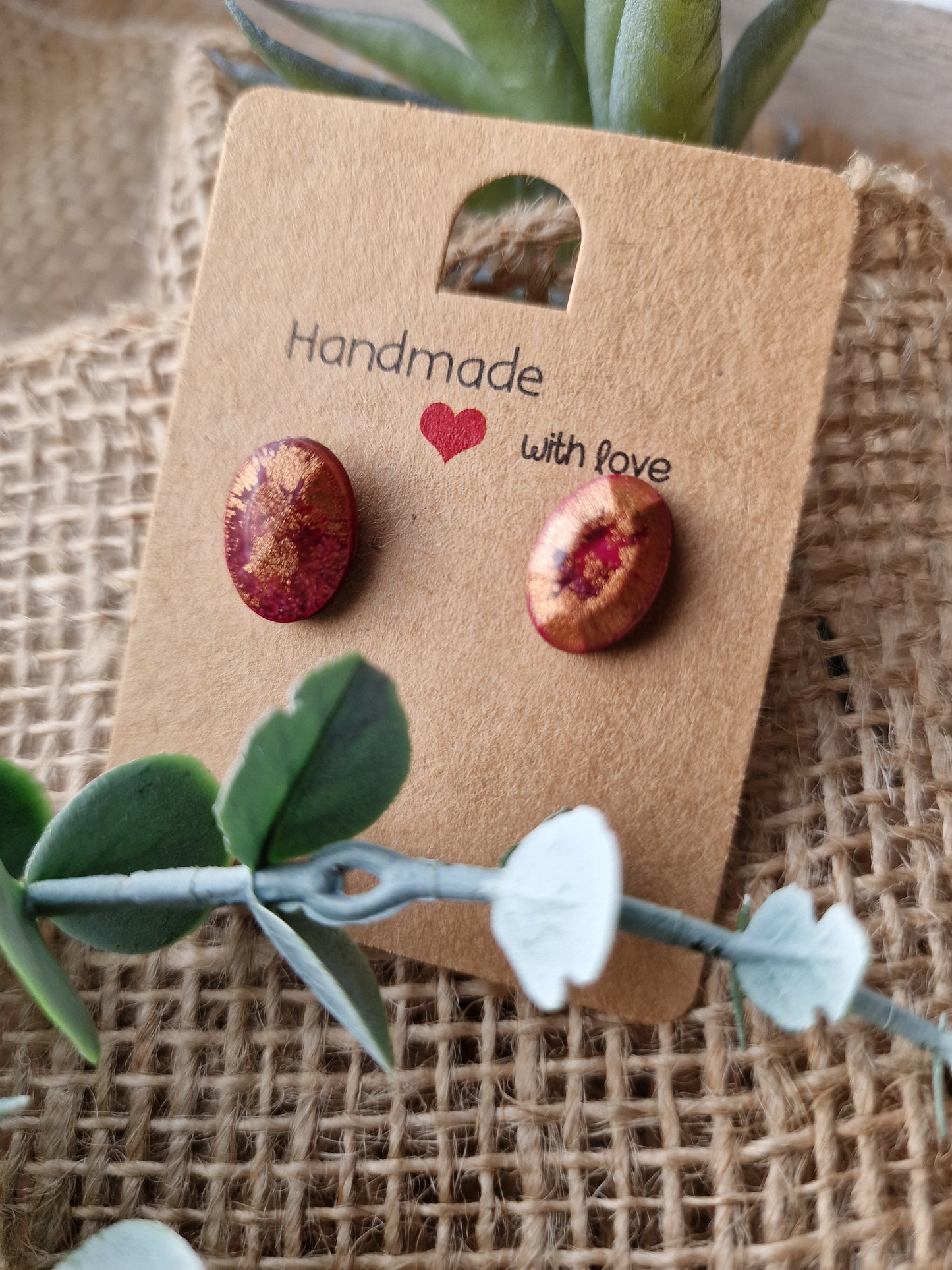 Ohrring Ohrstecker aus Epoxidharz