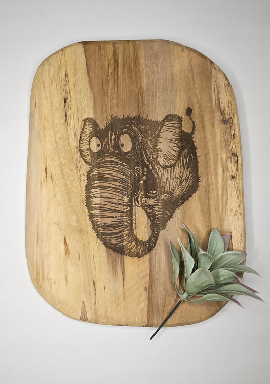 Teakbrett mit Elefanten Motiv