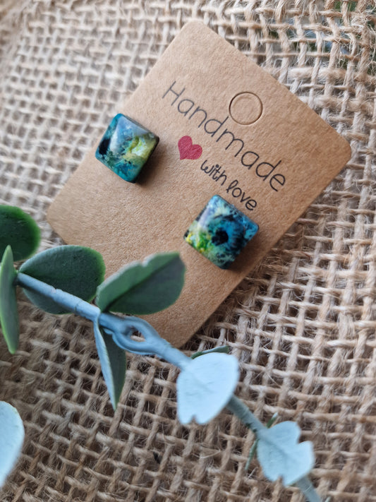 Ohrring Ohrstecker aus Epoxidharz