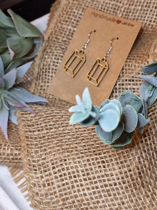 Holzschmuck, hängende Ohrringe