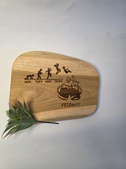 Teakbrett  Motiv Freitag:)