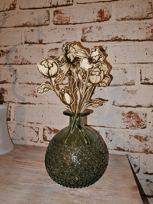 Holzblumen 15cm hoch